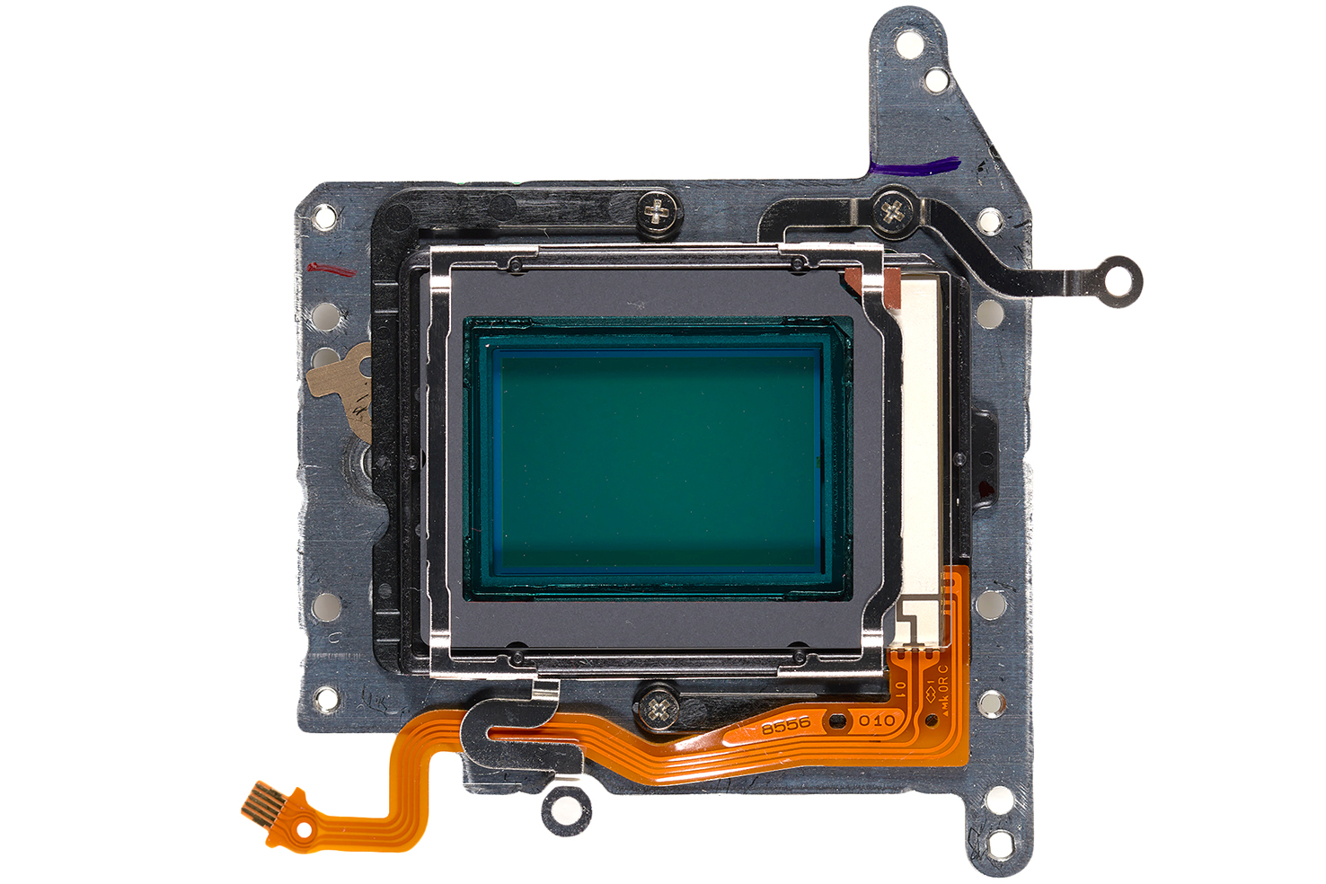 Digital camera sensor removed from camera.