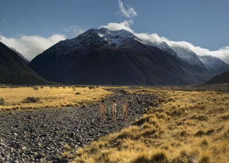 Sasha Huber. Agassiz: The Mixed Traces Series. Somatological Triptych of Sasha Huber IV, Agassiz Range, New Zealand, 2015.